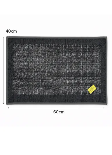 40×60cm Cloud-Soft Chenille Bath Mat,Ultra Absorbent, Stay-Put Non-Slip Rug - Grey