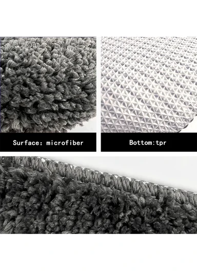 80x50cm Comfort Bath Mat With Home Text Design, Non-Slip &amp; Absorbent - Blue