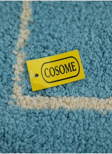 80x50cm Comfort Bath Mat With Home Text Design, Non-Slip &amp; Absorbent - Blue