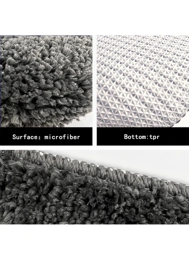 80x50cm Comfort Bath Mat With Home Text Design, Non-Slip &amp; Absorbent - Grey