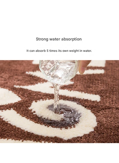 80x50cm Comfort Bath Mat With Home Text Design, Non-Slip &amp; Absorbent - Grey