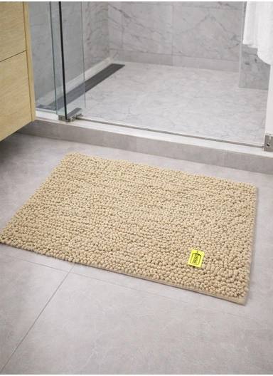 60x40cm Soft Microfiber Bath Mat with Tufted Texture - Beige