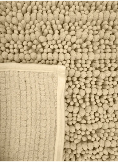 60x40cm Soft Microfiber Bath Mat with Tufted Texture - Beige