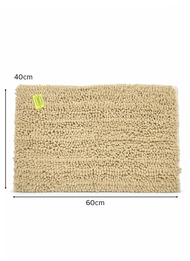 60x40cm Soft Microfiber Bath Mat with Tufted Texture - Beige