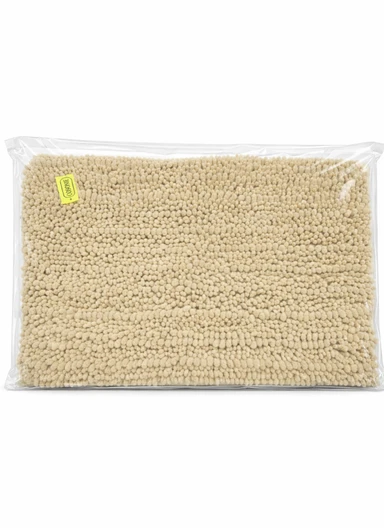 60x40cm Soft Microfiber Bath Mat with Tufted Texture - Beige