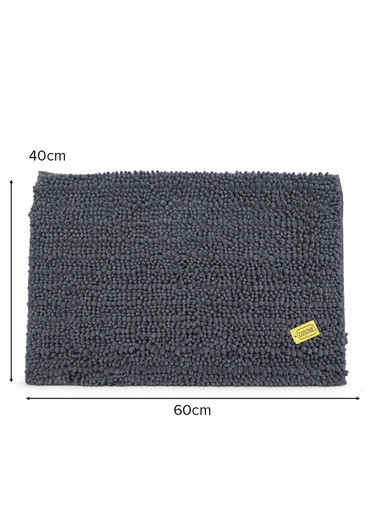 60x40cm Soft Microfiber Bath Mat with Tufted Texture - Grey