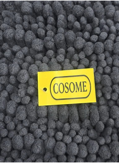 60x40cm Soft Microfiber Bath Mat with Tufted Texture - Grey