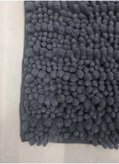 60x40cm Soft Microfiber Bath Mat with Tufted Texture - Grey