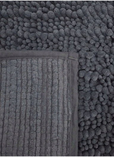 60x40cm Soft Microfiber Bath Mat with Tufted Texture - Grey