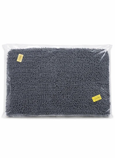 60x40cm Soft Microfiber Bath Mat with Tufted Texture - Grey