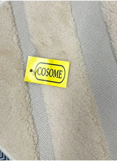 80x120cm Modern Geometric Textured Floor Mat With Anti-Slip Backing - Beige