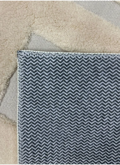 80x120cm Modern Geometric Textured Floor Mat With Anti-Slip Backing - Beige