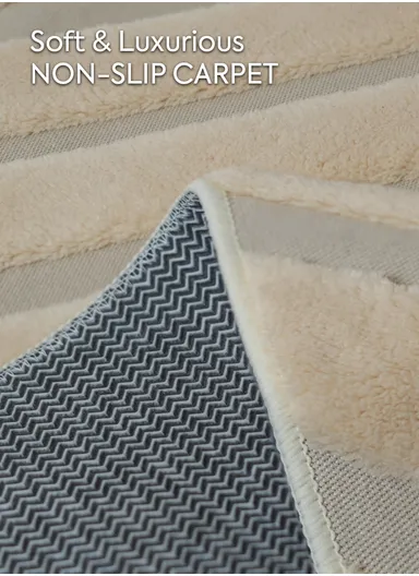 100x150cm Modern Geometric Carpet with Raised Pattern - Beige