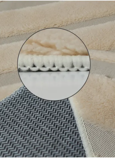 100x150cm Modern Geometric Carpet with Raised Pattern - Beige