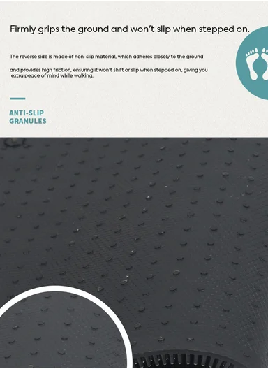 38×58cm Semi-Circle Entrance Doormat With Decorative Pattern - Black