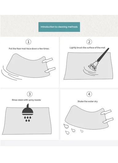 38×58cm Semi-Circle Entrance Doormat With Decorative Pattern - Black