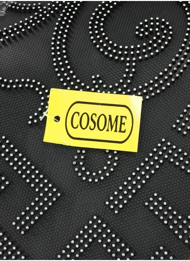 38×58cm Semi-Circle Entrance Doormat With Decorative Pattern - Black