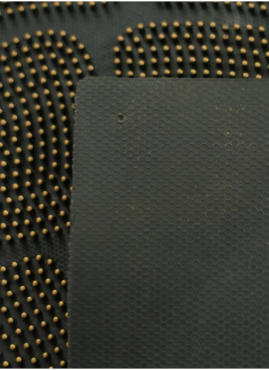 45x75cm Semi-Circle Anti-Slip Entrance Floor Mat With Stone-Pattern Texture - Black
