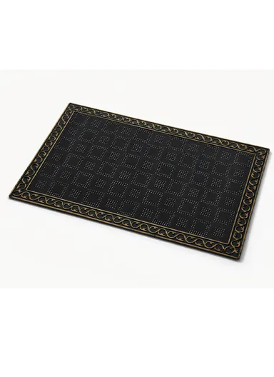75x45cm Non-Slip Floor Doormat with Decorative Border - Brown