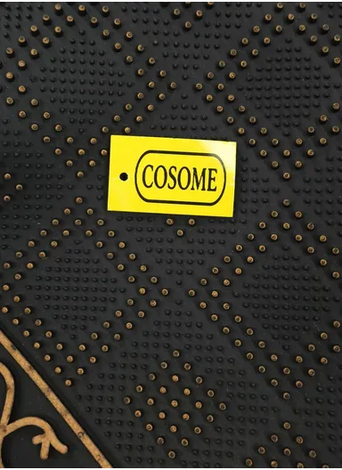 75x45cm Non-Slip Floor Doormat with Decorative Border - Brown