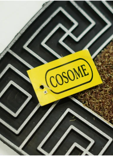 45x75cm Semi-Circle Eco-coir Door Mat With Anti-Slip Backing - Black