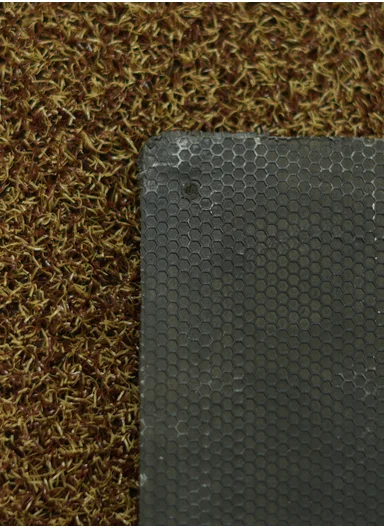 45x75cm Semi-Circle Eco-coir Door Mat With Anti-Slip Backing - Black