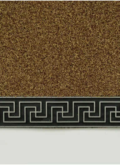 45x75cm Semi-Circle Eco-coir Door Mat With Anti-Slip Backing - Black