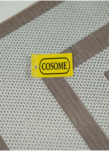 12mm 2-Pieces Textured Stripe Design Anti-Slip Kitchen Floor Mat Set - Brown