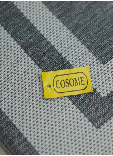 9mm 2-Pieces Textured Stripe Design Anti-Slip Kitchen Floor Mat Set - Dark Grey