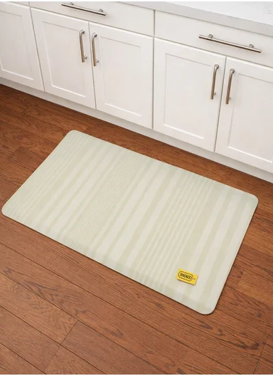 44x71cm Anti-Fatigue Kitchen Floor Mat with Modern Leaves Design – Light Green