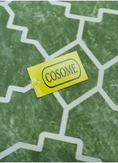 44x71cm Anti-Fatigue Kitchen Floor Mat with Modern Geometric Design – Green