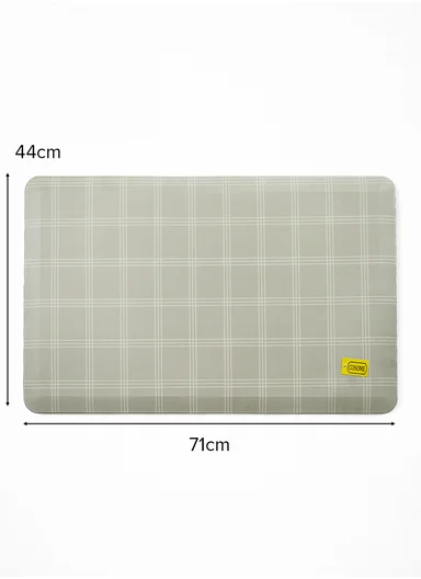 44x71cm Anti-Fatigue Kitchen Floor Mat with Modern Square Design – Light Green