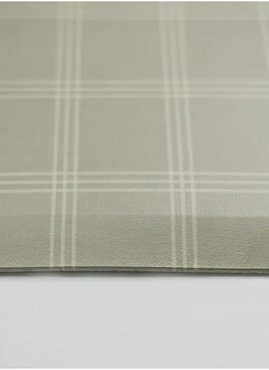 44x71cm Anti-Fatigue Kitchen Floor Mat with Modern Square Design – Light Green