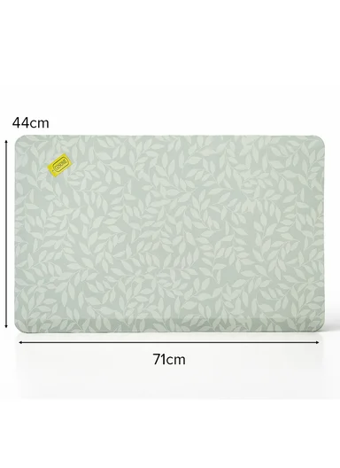 44x71cm Anti-Fatigue Kitchen Floor Mat with Modern Lines Design – Mint Green