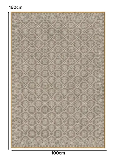 100x160cm Modern Polyester Carpet With Durable Lattice Pattern T-408 - Beige