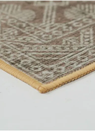 100x160cm Modern Polyester Carpet With Durable Lattice Pattern T-408 - Beige