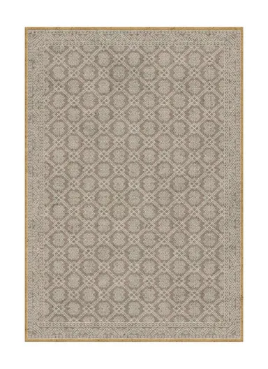 100x160cm Modern Polyester Carpet With Durable Lattice Pattern T-408 - Beige