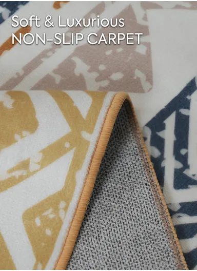 100x160cm Modern Geometric Pattern Carpet With Non-Slip TPR Backing JY-650 - Multicolor