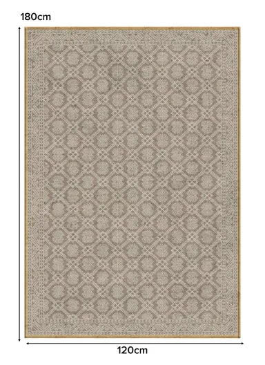 120x180cm Modern Polyester Carpet With Durable Lattice Pattern T-408 - Beige