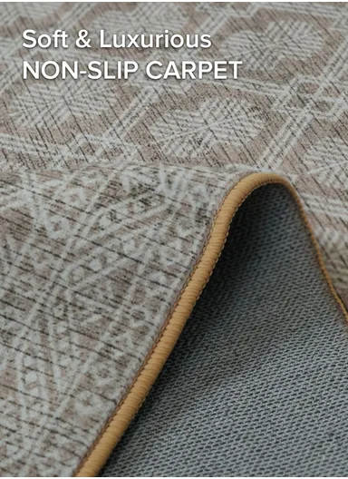 120x180cm Modern Polyester Carpet With Durable Lattice Pattern T-408 - Beige