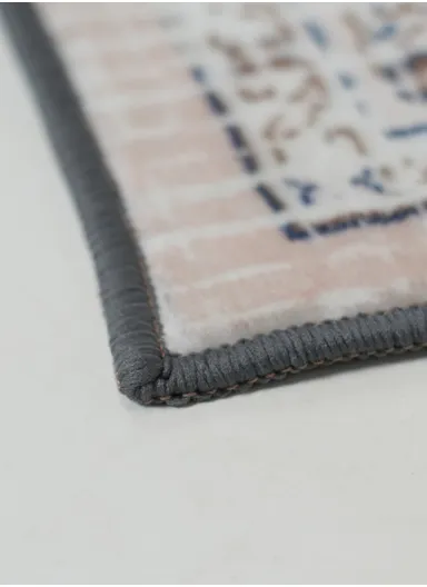 230x160cm Classic Oriental Polyester Carpet with Non-Slip TPR Backing T-084 – Beige &amp; Blue