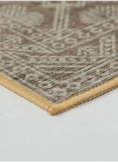 230x160cm Modern Polyester Carpet With Durable Lattice Pattern T-408 - Beige