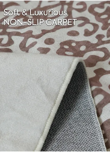230x160cm Elegant Classic Medallion Carpet With Decorative Borders T-418 - Beige