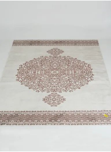 230x160cm Elegant Classic Medallion Carpet With Decorative Borders T-418 - Beige
