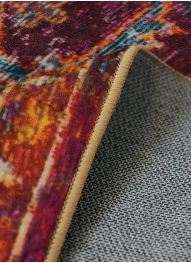 160x230cm Classic Medallion Carpet with Anti-Slip Backing &amp; Soft Printed Surface BS-283 – Bordeaux