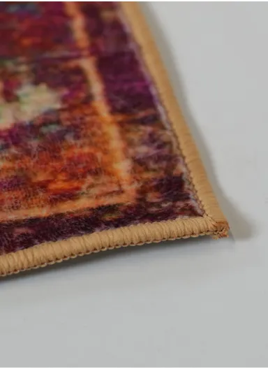 160x230cm Classic Medallion Carpet with Anti-Slip Backing &amp; Soft Printed Surface BS-283 – Bordeaux