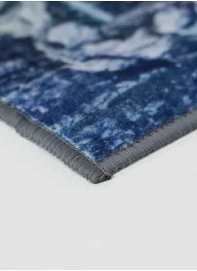 230x160cm Luxury Classic-Pattern Polyester Carpet with Non-Slip TPR Backing T-251 - Blue