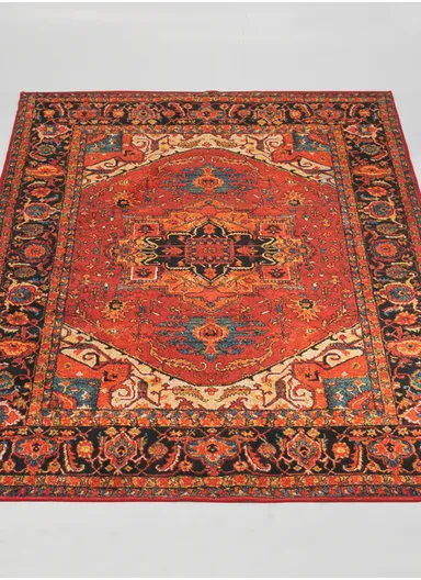 160x230cm Classic Medallion Design Carpet with Decorative Border - Bordeaux