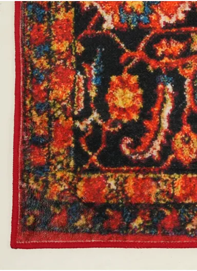 160x230cm Classic Medallion Design Carpet with Decorative Border - Bordeaux