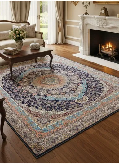 300x200cm Classic Medallion Carpet With Soft Surface &amp; Non-Slip Backing 